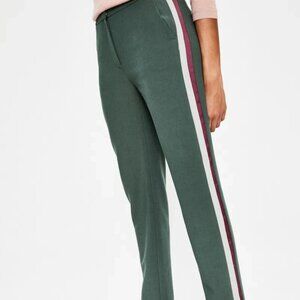 Boden Bristol Green, Maroon and Ivory Striped Tuxedo Stretch Dress Pants